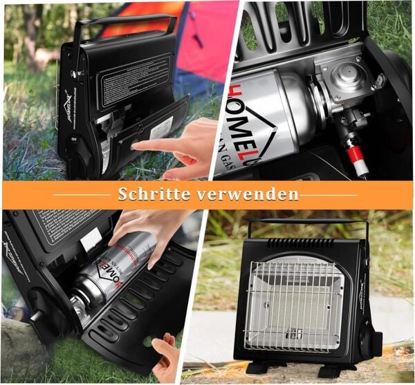 Taşınabilir Gazlı Ocak BDZ-Q1000 Portatif Kamp Sobası Siyah