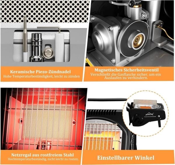 Taşınabilir Gazlı Ocak BDZ-Q1000 Portatif Kamp Sobası Siyah