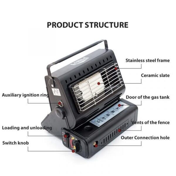 Taşınabilir Gazlı Ocak Portatif Kamp Sobası Siyah