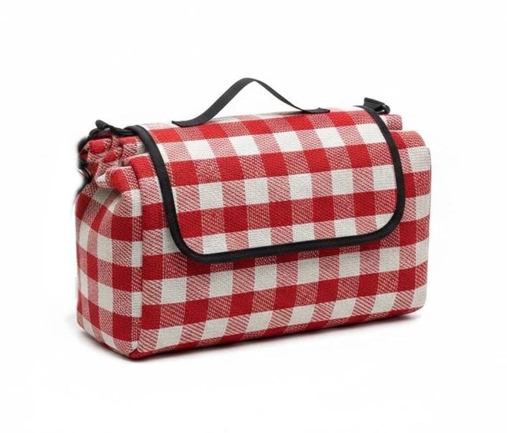 Su Geçirmez Taşınabilir Piknik Kamp Örtüsü ( Ekose Kırmızı )