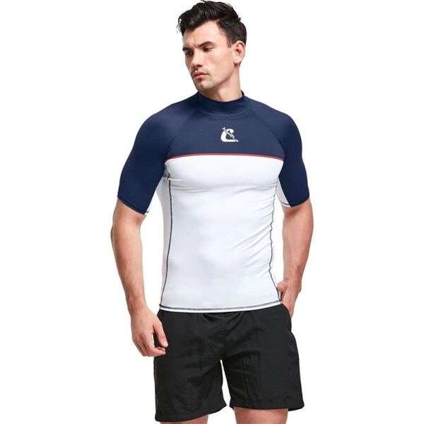 Cressi Shield Rash Guard Man T-Shirt WHITE - BLUE - L - NO:4