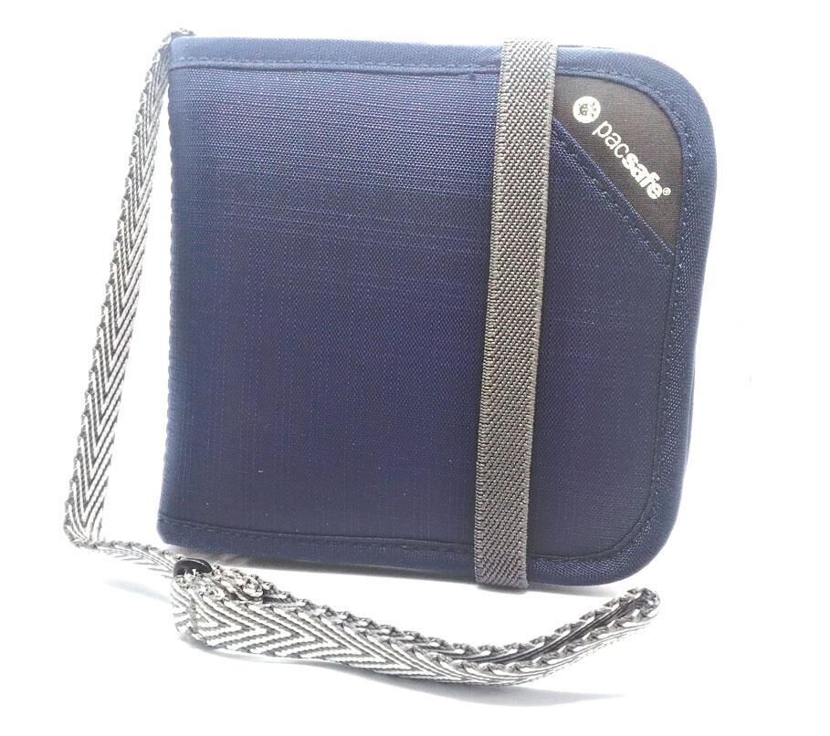 Pacsafe Rfidsafe V100 Blocking Bi-Fold Wallet Anti-Teft Cüzdan Koyu Mavi