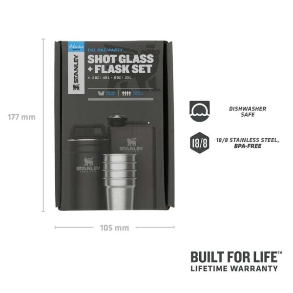 Stanley Adventure Çelik Shot Bardak ve Matara Seti SİYAH