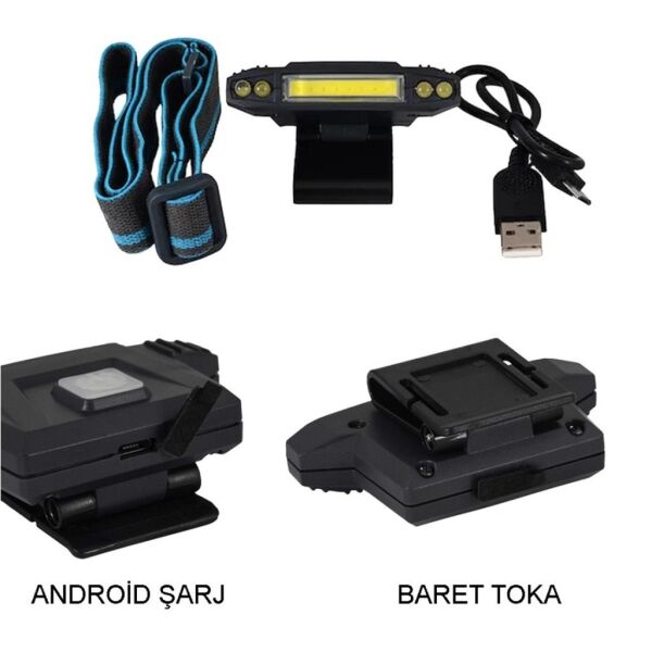 Black Watton 100 Lümen Şarjlı Şapka Lambası