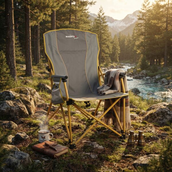 Madfox Savanna Katlanır Kamp Sandalyesi Steel Mustard