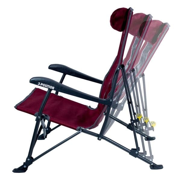 Gci Outdoor Low-Ride Recliner™ 3 Kademeli Katlanır Kamp Sandalyesi BORDO