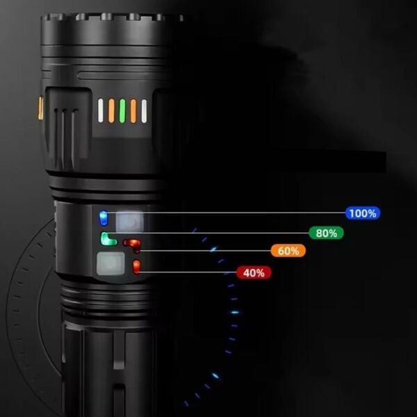 Black Watton Lazer Etkili 30.000 Lümen Profesyonel El Feneri