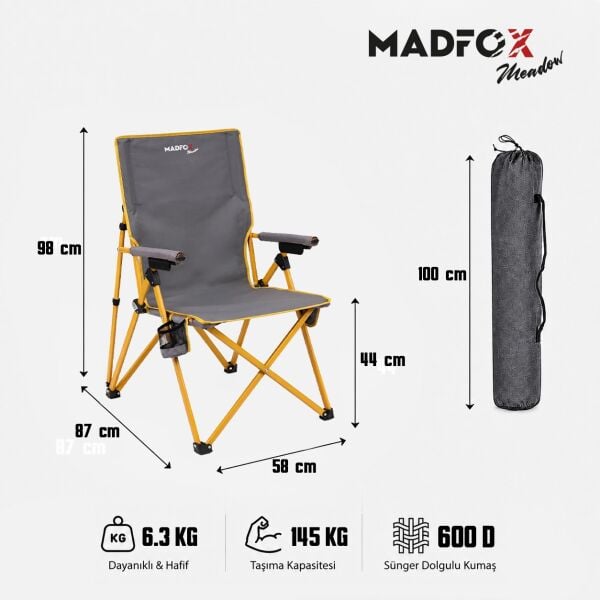 Madfox Meadow 3 Kademeli Katlanır Kamp Sandalyesi
