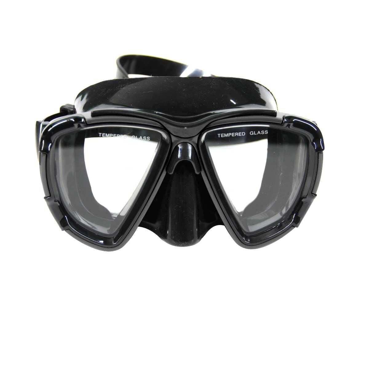 Bermuda Safari Silikon Dalış Maskesi [Tempered Glass] Siyah/Siyah