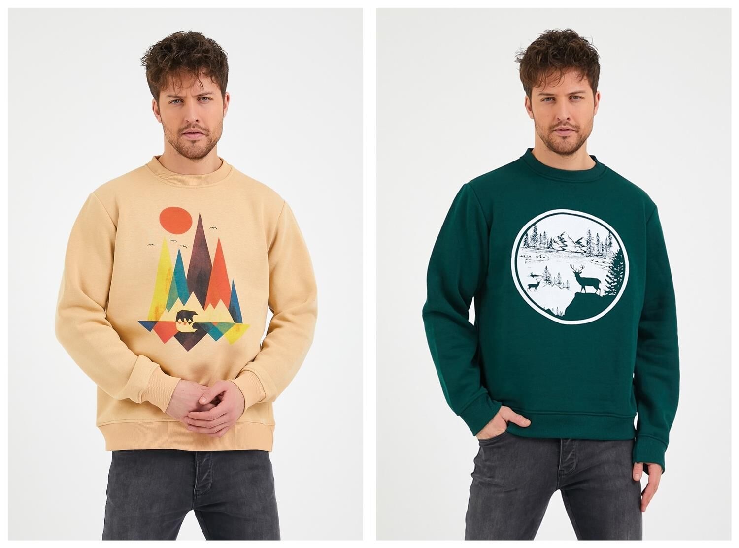 North Trace Seasonal Erkek Sweatshirt ( Doğa Baskılı )
