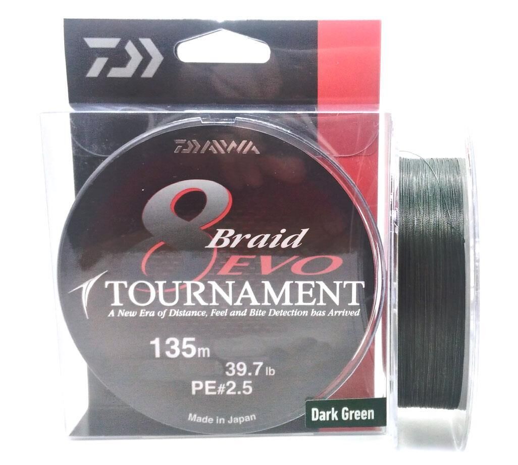 Daiwa Tournament 8 Braid Evo Dark Green Olta Misinası 135Mt Dark Green - 0,14 mm