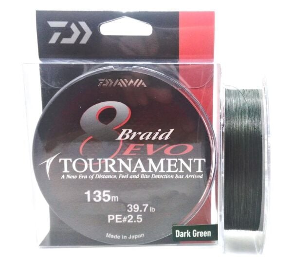 Daiwa Tournament 8 Braid Evo Dark Green Olta Misinası 135Mt Dark Green - 0,18 MM