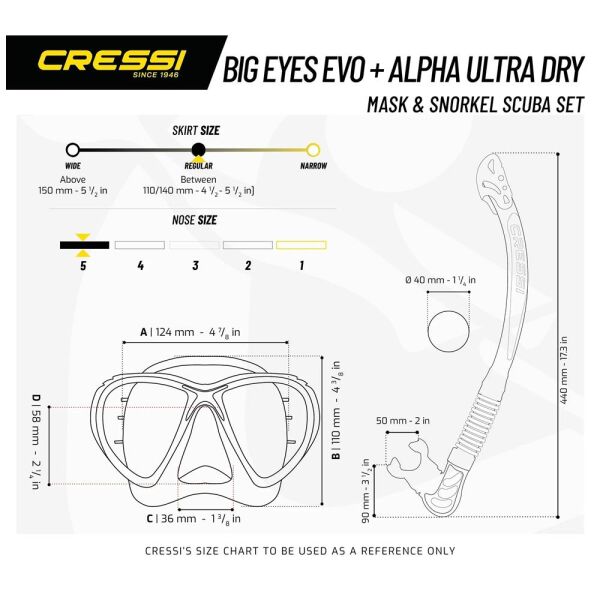 Cressi Big Eyes Evolution Maske Alpha Ultra Dry Şnorkel Seti BLACK