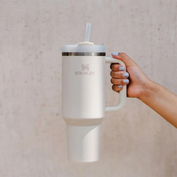 Stanley Quencher H2.O FlowState Tumbler Pipetli Termos Bardak 1.18 Lt Cream Tonal