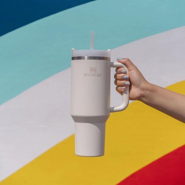 Stanley Quencher H2.O FlowState Tumbler Pipetli Termos Bardak 1.18 Lt Cream Tonal