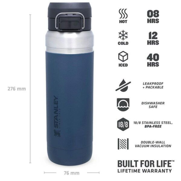 Stanley The Quick Flip Paslanmaz Çelik Soğuk Su Termosu 0.70 LT Koyu Mavi