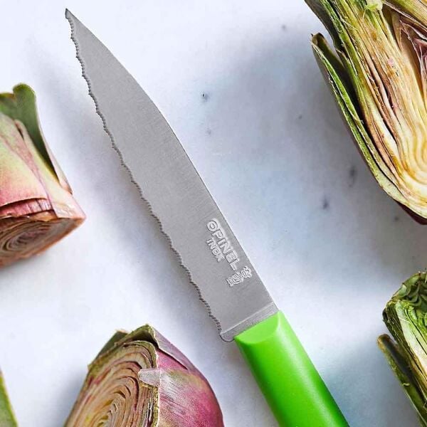 Opinel Essentiels Tırtıklı Soyma Bıçağı MAVİ