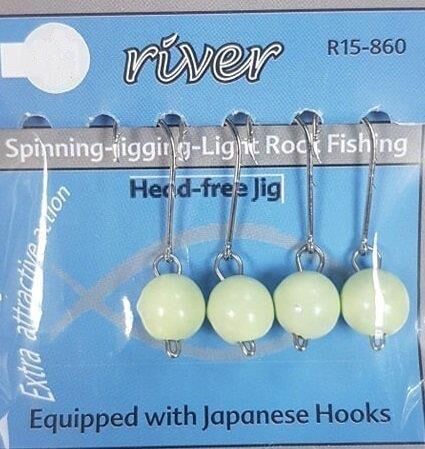River Jig Kafa Hareketli İğneli Fosforlu Glow 4P 3,5 Gr - Fosforlu