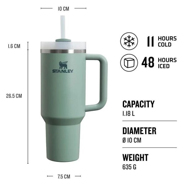Stanley Quencher H2.O FlowState Tumbler Pipetli Termos Bardak 1.18 Lt Shale