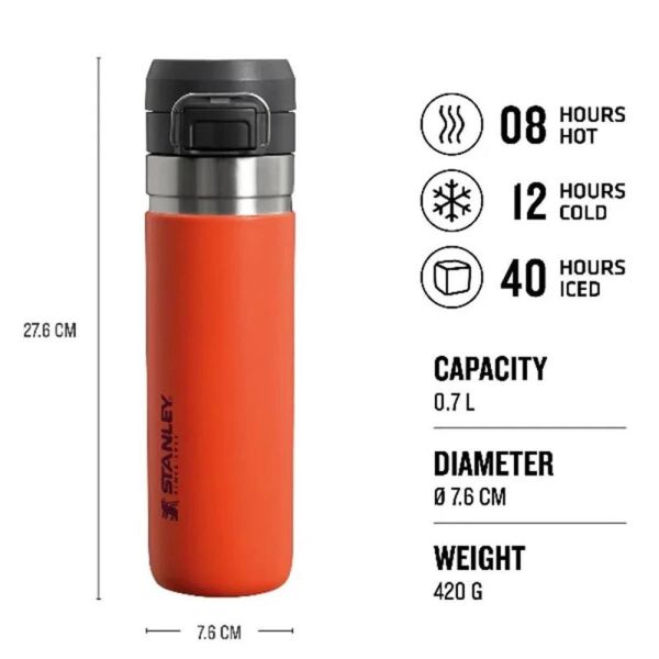 Stanley The Quick Flip Paslanmaz Çelik Soğuk Su Termosu 0.70 LT Tigerlily Plum