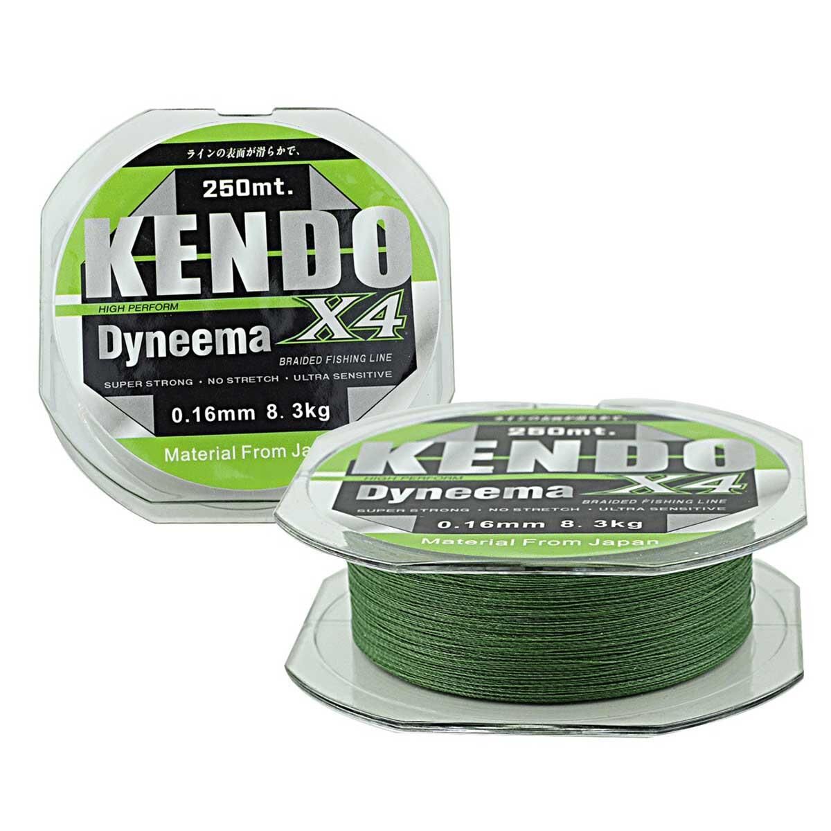 Kendo Dynema Braided High Green 4Örgü Olta Misinası 250Mt High Green - 0,12 mm