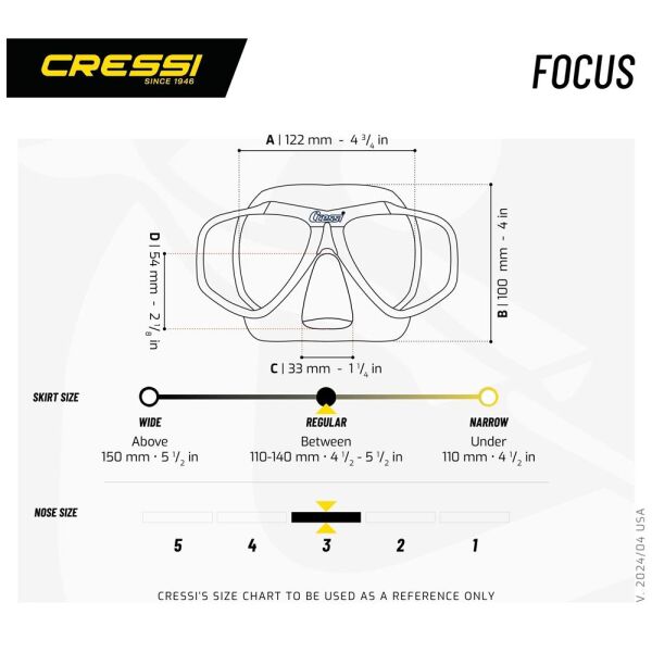 Cressi Focus Dalış Maskesi CLEAR-YELLOW