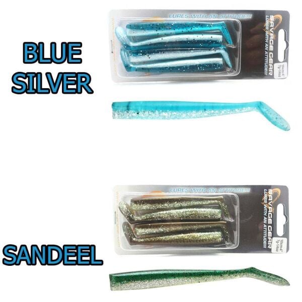 Savage Gear LB Sandeel 10Cm 4 Adet Silikon Yem BLUE SİLVER