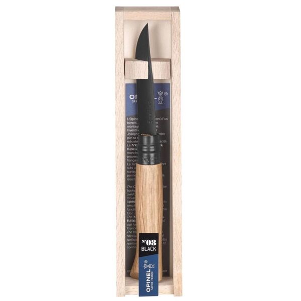 Opinel Inox No 8 Black Edition Meşe Saplı Paslanmaz Çakı (Siyah)