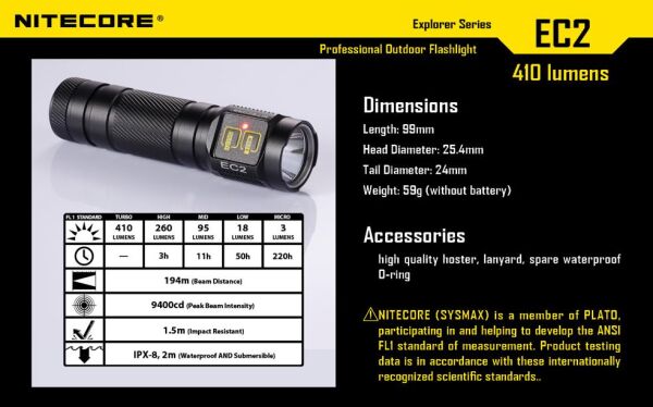 Nitecore EC2 320 Lümen El Feneri