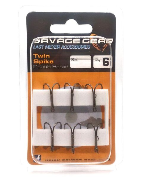 Savage Gear Twin Spike Double Hook BLN 6 Adet Olta İğnesi NO:6