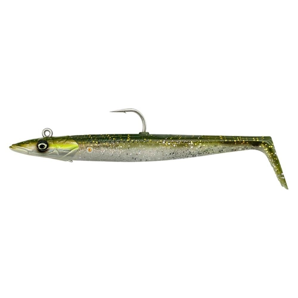 Savage Gear Sandeel V2 12cm 22gr 2+1 Silikon Yem GREEN SİLVER