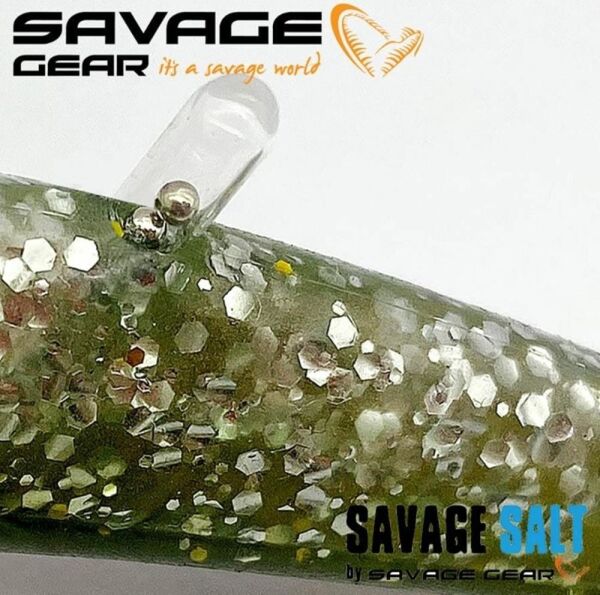 Savage Gear Sandeel V2 12cm 22gr 2+1 Silikon Yem GREEN SİLVER
