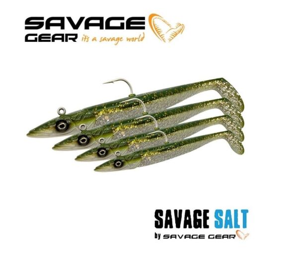 Savage Gear Sandeel V2 12cm 22gr 2+1 Silikon Yem GREEN SİLVER