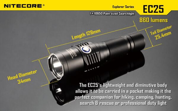 Nitecore EC25 860 Lümen El Feneri (1x18650)