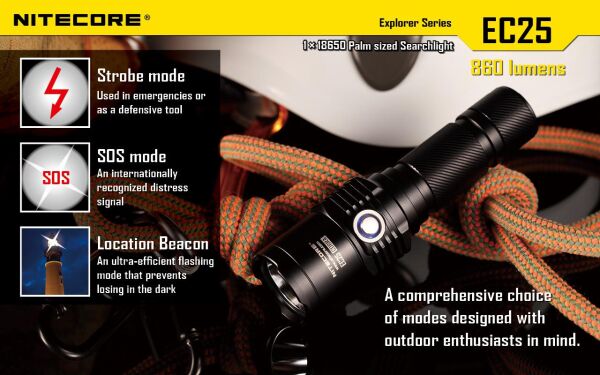 Nitecore EC25 860 Lümen El Feneri (1x18650)