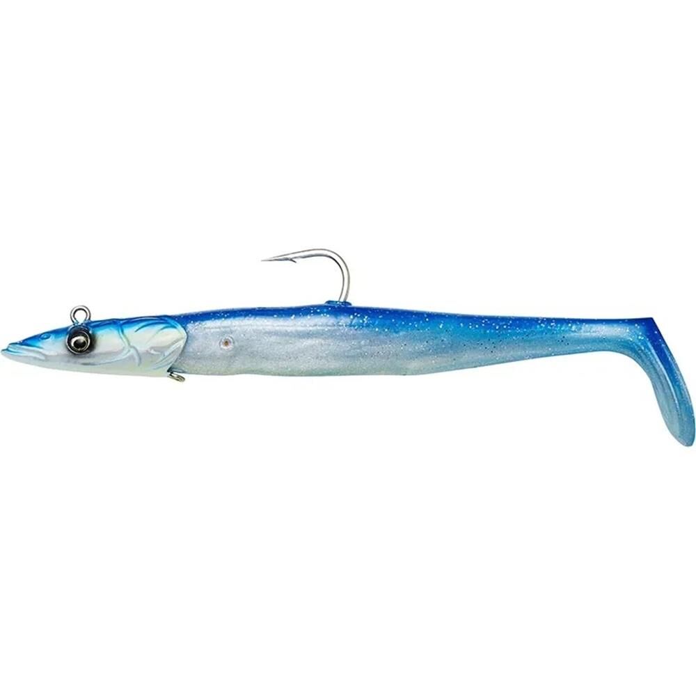 Savage Gear Sandeel V2 12cm 22gr 2+1 Silikon Yem Blue Pearl Silver