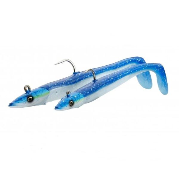 Savage Gear Sandeel V2 12cm 22gr 2+1 Silikon Yem Blue Pearl Silver