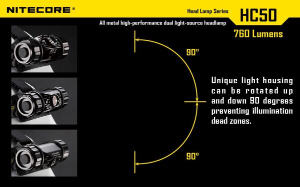 Nitecore HC50 565 Lümen Kafa Lambası (1x18650)