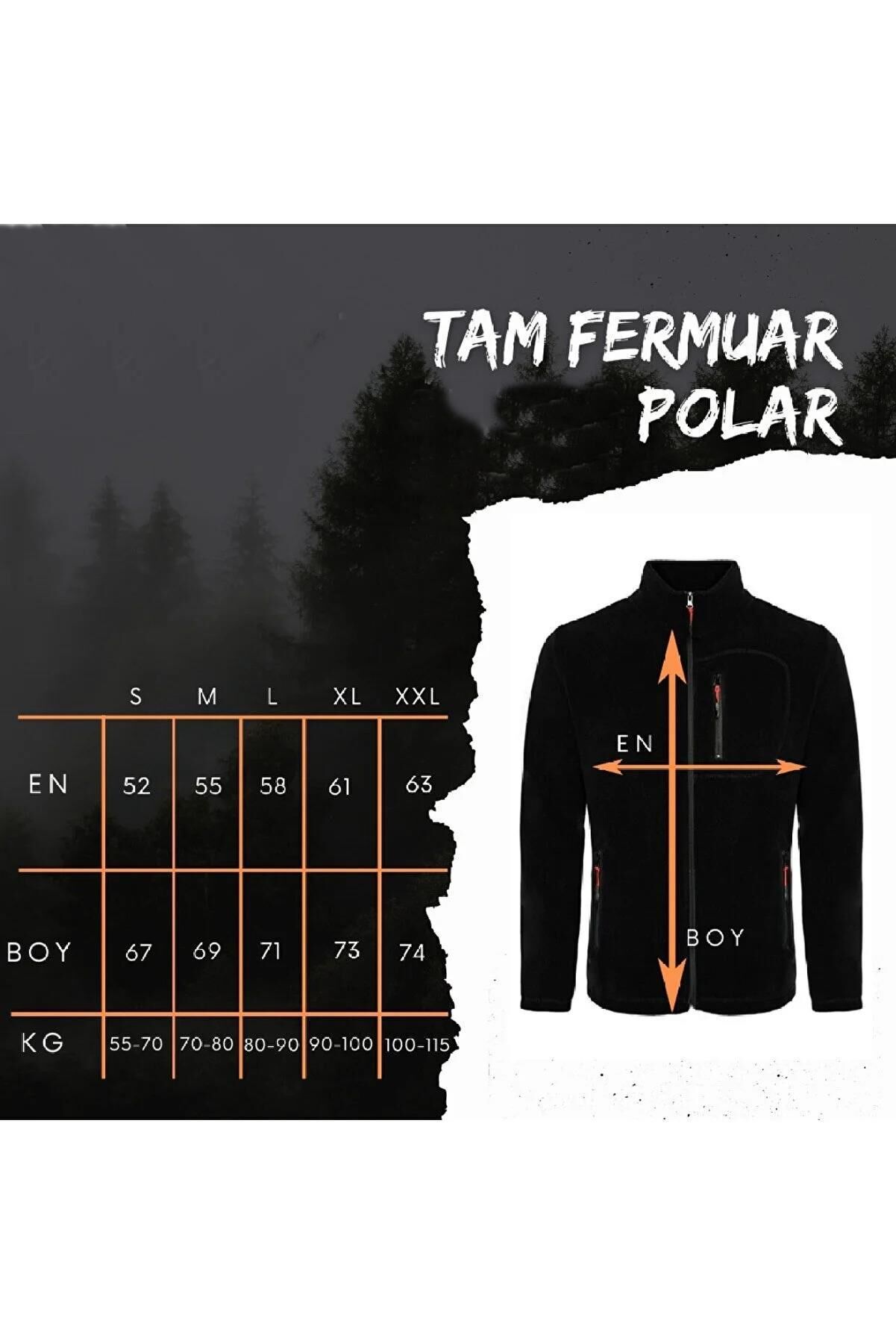 North Trace Winter Pass Tam Fermuarlı Erkek Polar HAKİ - 2XL