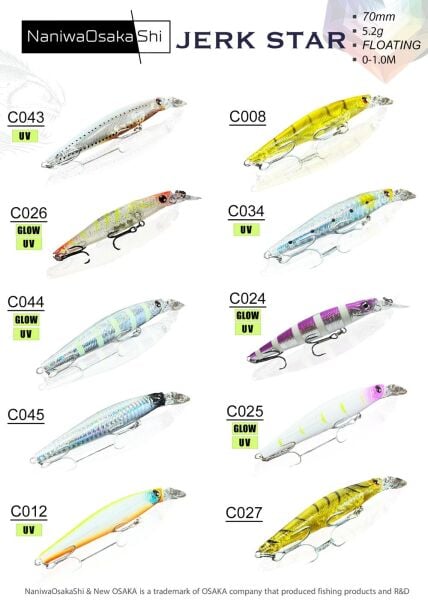 Osaka Jerk Star 70 mm 5.2 gr Floating Maket Balık C026