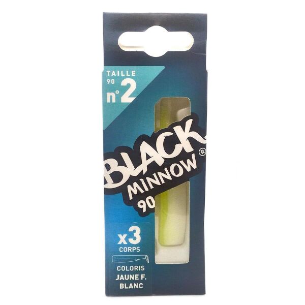 Fiiish Black Minnow BM90\2 BM534 3X-Gövde Silikon Yem-Jaune F. Blanc