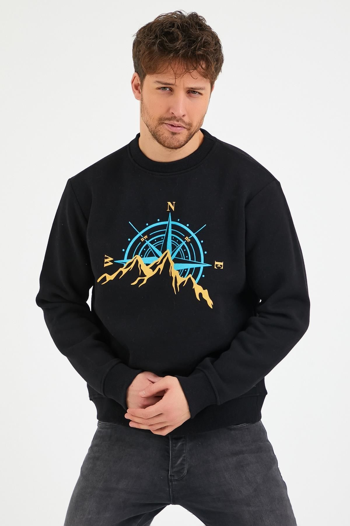 North Trace Seasonal Erkek Sweatshirt ( New Pusula Baskılı )