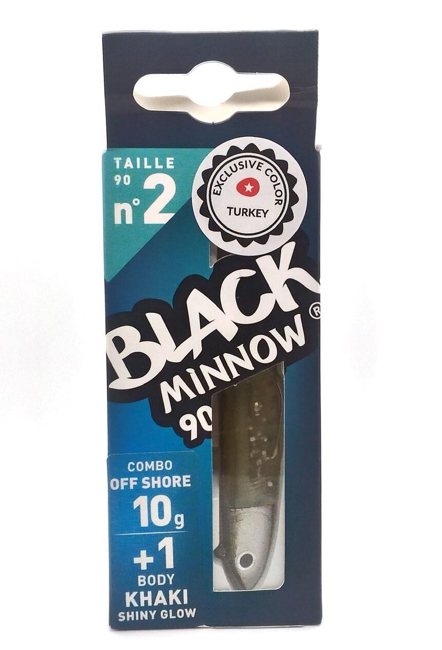Fiiish Black Minnow BM90\2 BM897 Combo Of Shore 10g Silikon Yem-Khaki Shiny Glow