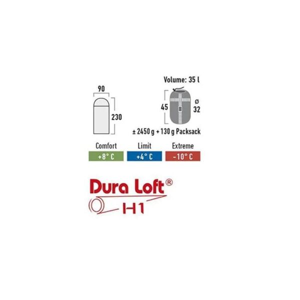 High Peak Dundee 4 Uyku Tulumu -10°C GRİ