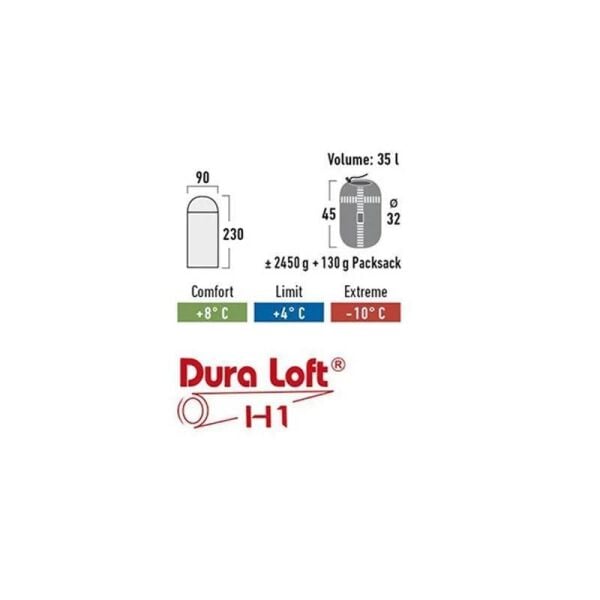 High Peak Dundee 4 Uyku Tulumu -10°C GRİ