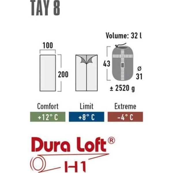 High Peak Tay 8 Uyku Tulumu -4°C GRİ