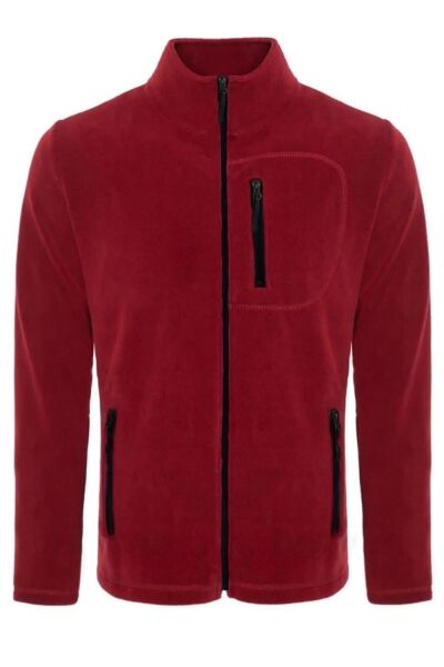 North Trace Winter Pass Tam Fermuarlı Erkek Polar BORDO - XL