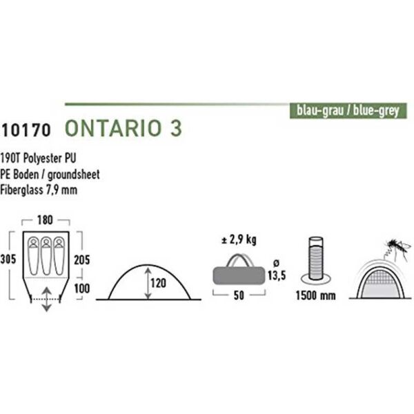 High Peak Ontario 3 Kişilik Kamp Çadırı