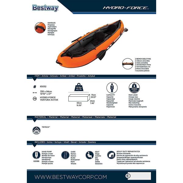 Bestway Hydroforce Ventura Çift Kişilik Şişme Kano