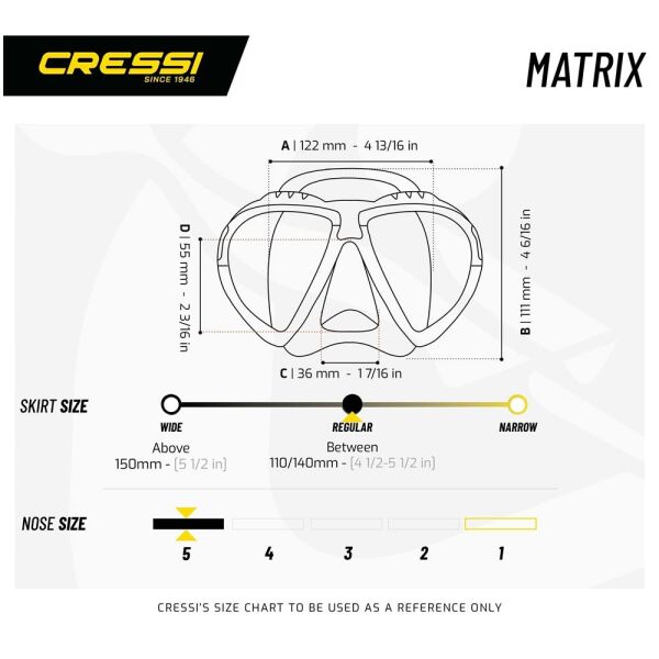 Cressi Matrix Dalış Maskesi BLACK-RED